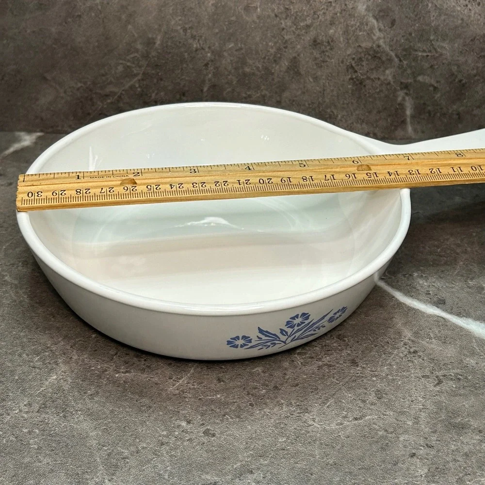 Corning Ware Blue Cornflower 6.5 Inch Skillet P-83-B Vintage White Frying Pan